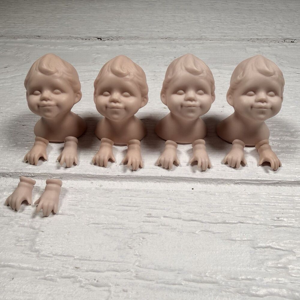 Joyce Wolf Muggers 1995 Bisque Doll Parts 4 Heads 10 Hands 14 Pc Lot